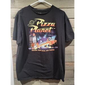 Disney Pixar Toy Story Pizza Planet Black XL (46/48) Retro Style T-Shirt
